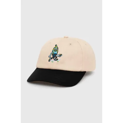 Zdjęcie ICECREAM czapka z daszkiem bawełniana Team EU Skate Cone Dad Cap kolor beżowy wzorzysta IC24141