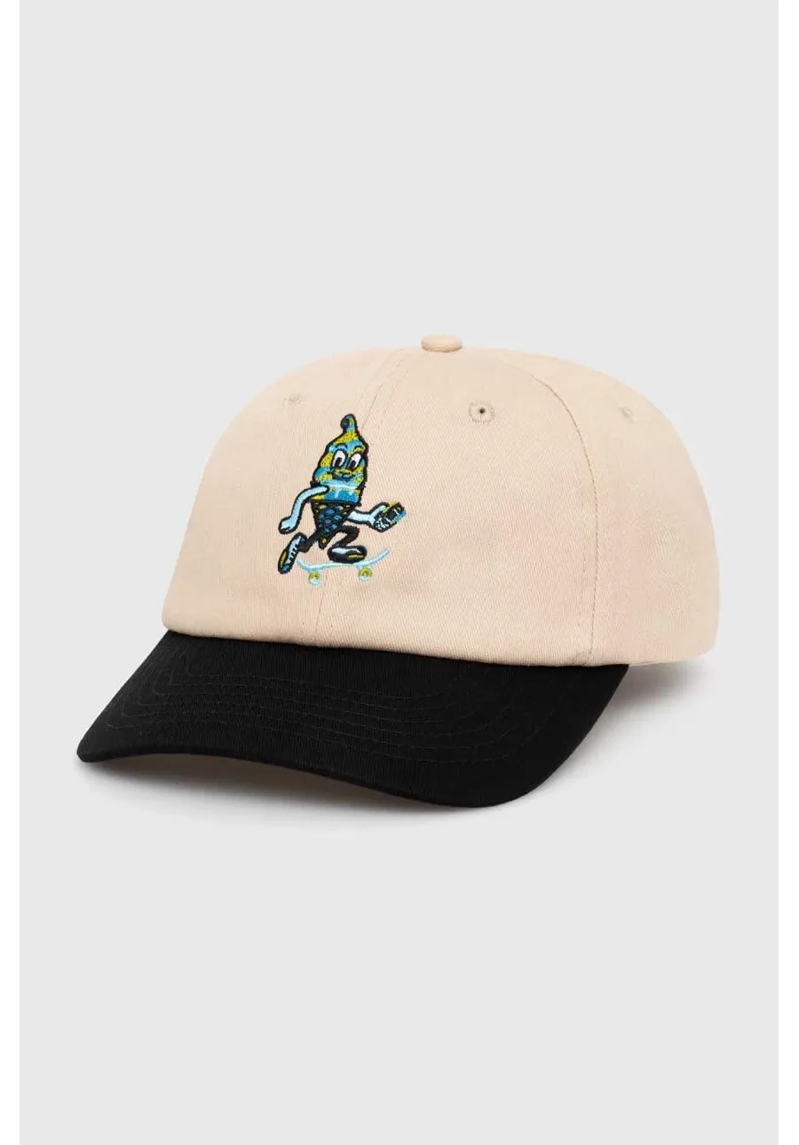 obrazek 1 ICECREAM czapka z daszkiem bawełniana Team EU Skate Cone Dad Cap kolor beżowy wzorzysta IC24141