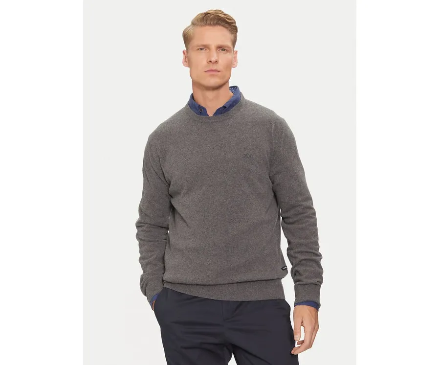 obrazek 1 La Martina Sweter ZMS024 YW106 Szary Regular Fit