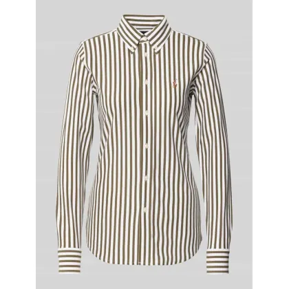 Zdjęcie Bluzka koszulowa o kroju regular fit z wyhaftowanym logo