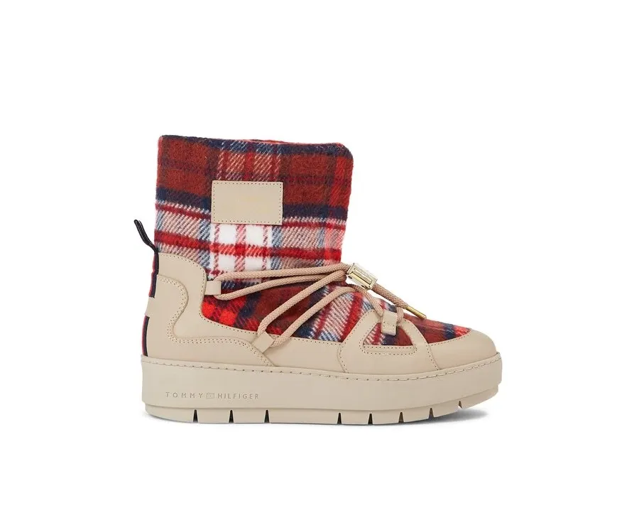 obrazek 1 Tommy Hilfiger Śniegowce Tartan Snowboot FW0FW07612 Beżowy