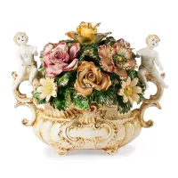 Picture Handmade decorative basket made of ceramics