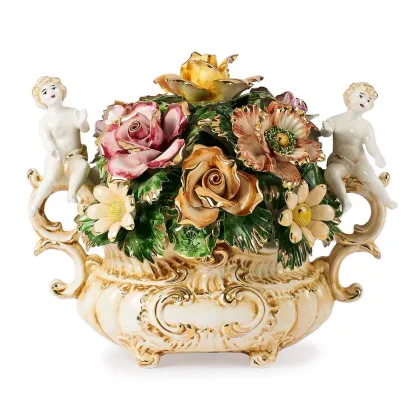 Picture Handmade decorative basket made of ceramics