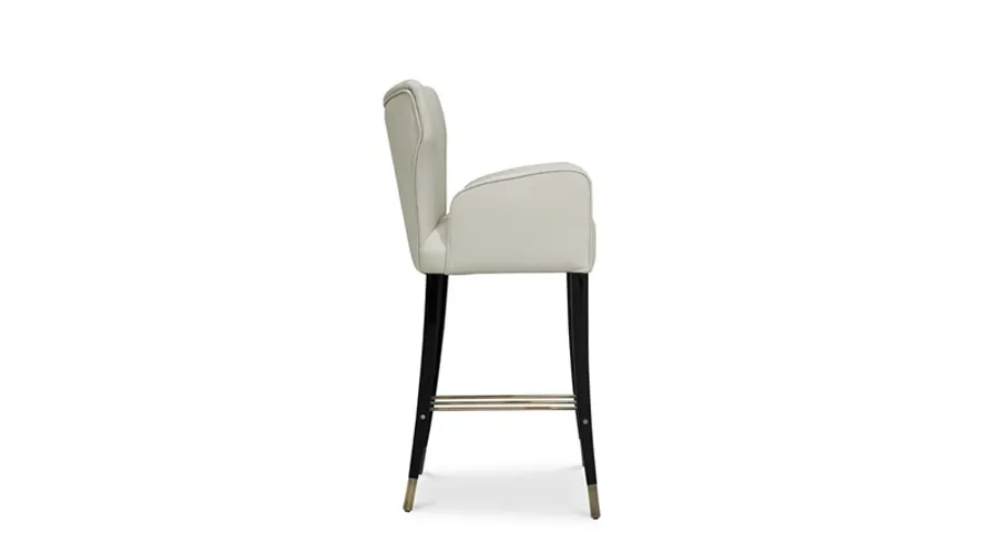 obrazek 4 Skórzane białe portugalskie krzesło barowe