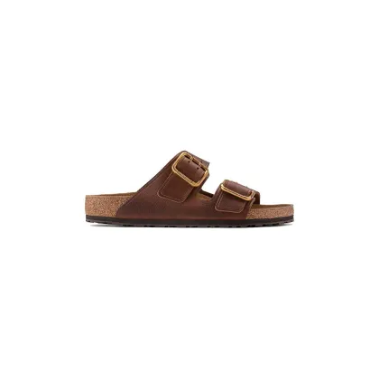 Zdjęcie Birkenstock klapki skórzane Arizona Bold Gap męskie kolor brązowy 1022605