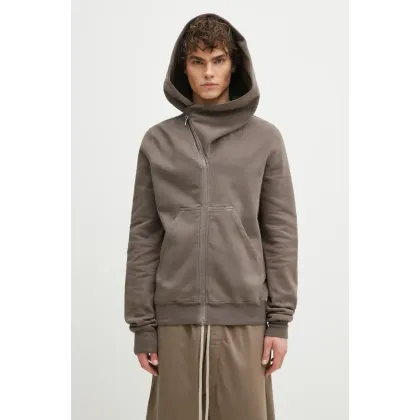 Zdjęcie Rick Owens bluza bawełniana Mountain męska kolor szary z kapturem gładka DU01E3286.F