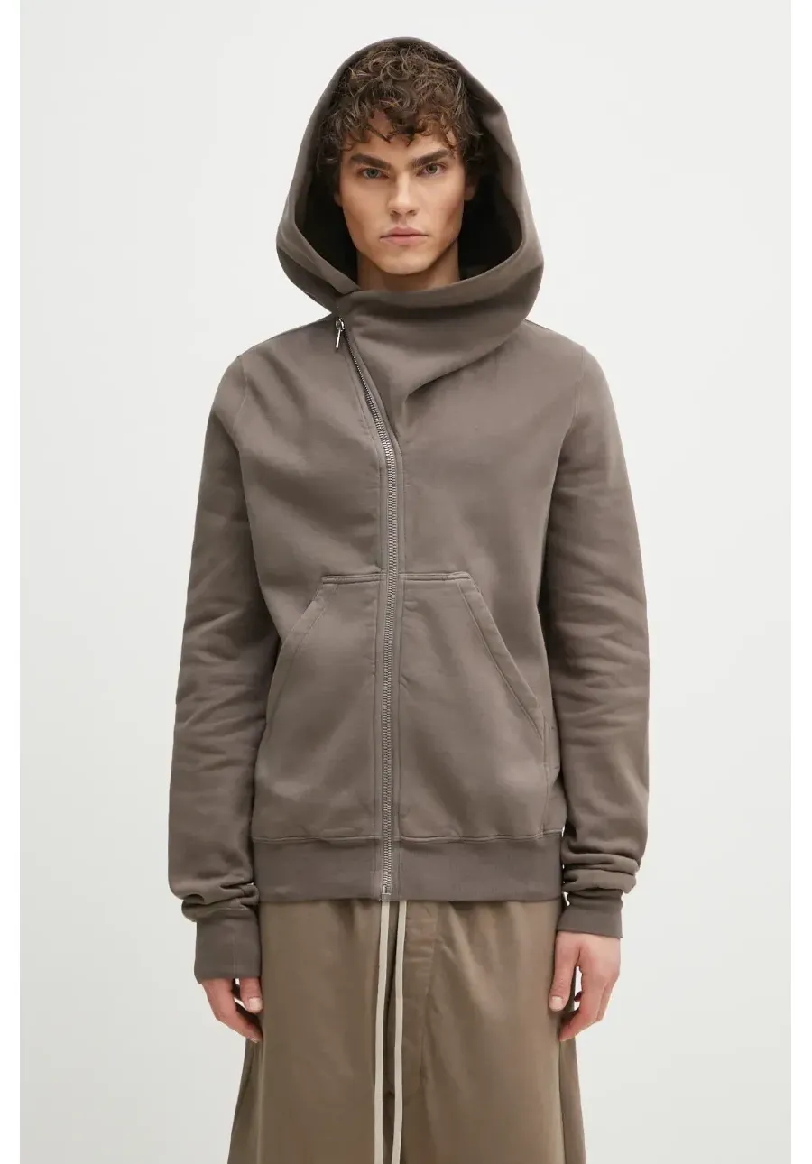 obrazek 1 Rick Owens bluza bawełniana Mountain męska kolor szary z kapturem gładka DU01E3286.F