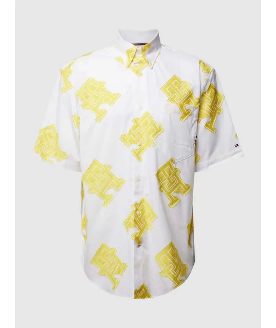 obrazek 1 Koszula casualowa o kroju regular fit z kieszenią na piersi model ‘MONOGRAM’