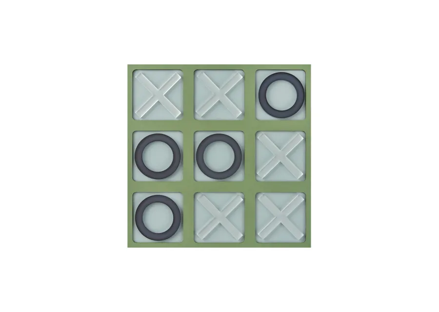 obrazek 1 Gra w kółko i krzyżyk 24x24xH1 cm z planszą w wyjątkowym kolorze liści eukaliptusa