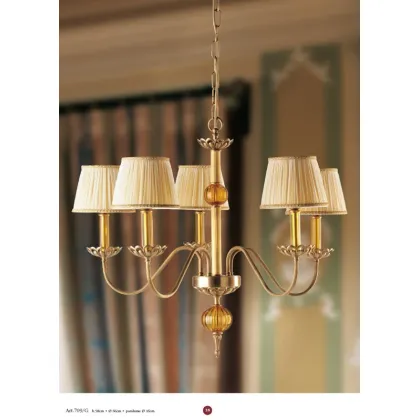 Zdjęcie Stylowy żyrandol z pięcioma światłami ze szklaną kulą Murano i Imperini - Il Paralume Marina