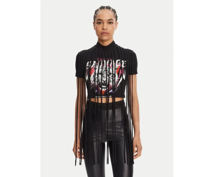 obrazek 1 Versace Jeans Couture T-Shirt 78HAHE01 Czarny Slim Fit