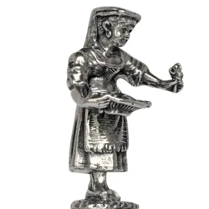 Zdjęcie Nożyk do papeterii z figurką dziewczynki z fiołkami