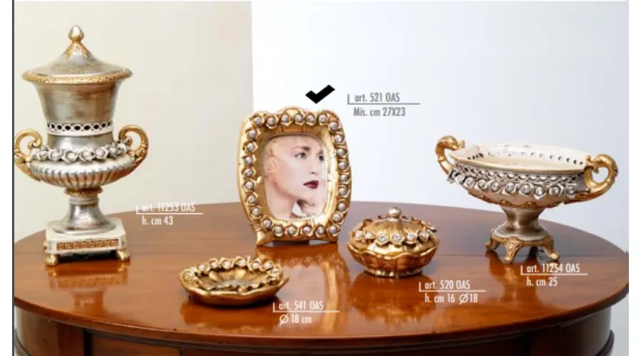 obrazek 1 Prążkowana ramka na zdjęcia z różami Swarovski - Valle d'oro Patchi