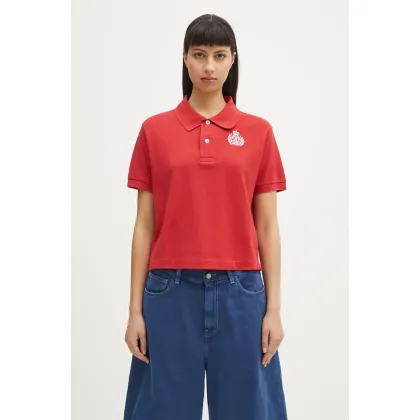 Zdjęcie Sporty & Rich polo bawełniane H&W Crest Pique damski kolor czerwony TO085606241RE15