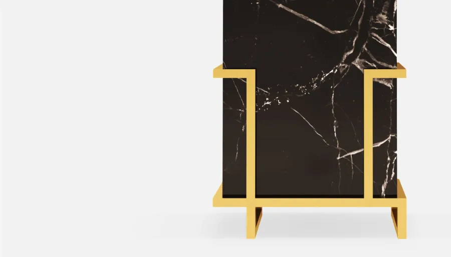 obrazek 4 Minimalistyczna lampa stołowa - podstawa z mosiądzu - Porus Studio