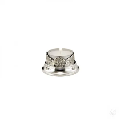 Picture Beautifully decorated silver tealight candle holder Fusione Roselline - Zaramella Argenti