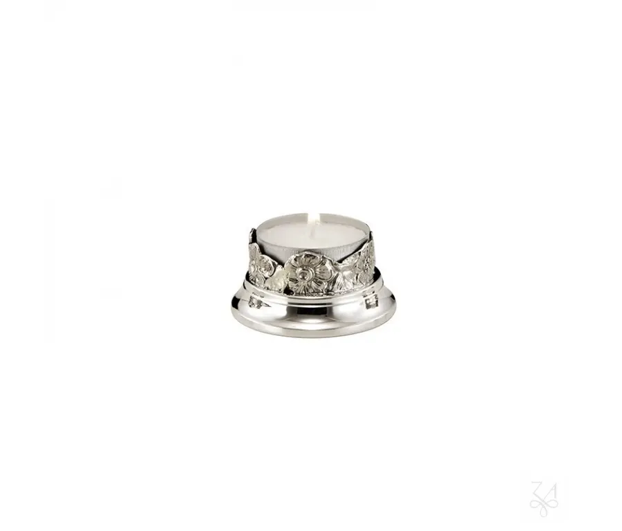 picture 1 Beautifully decorated silver tealight candle holder Fusione Roselline - Zaramella Argenti