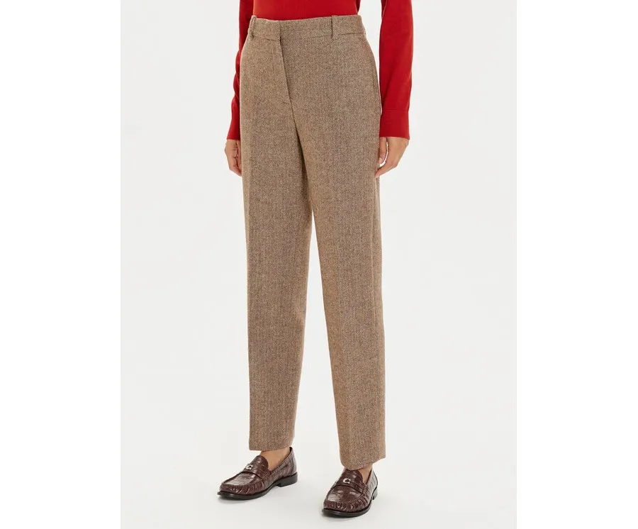 obrazek 1 Tommy Hilfiger Spodnie materiałowe Herringbone WW0WW42959 Brązowy Straight Fit