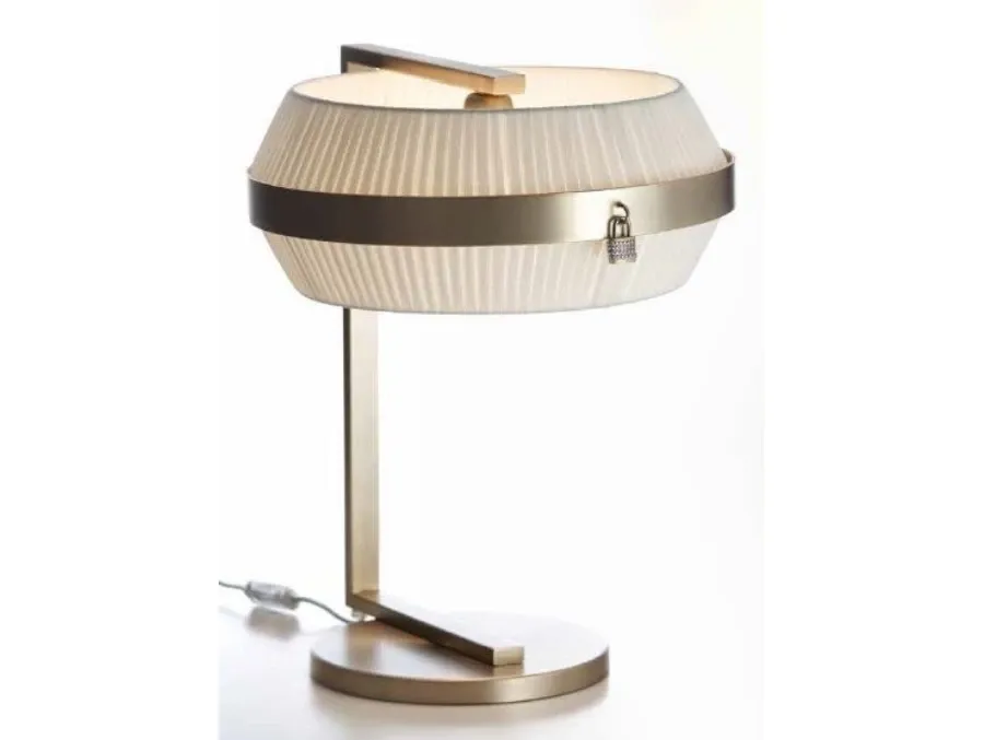 obrazek 1 Piękna lampa stołowa z abażurem zdobiona kłódką Swarovski - Il Paralume Marina