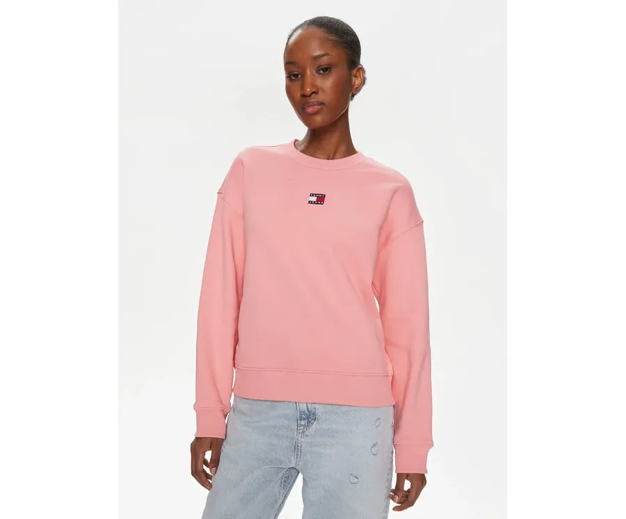 obrazek 1 Tommy Jeans Bluza Badge DW0DW17325 Różowy Regular Fit