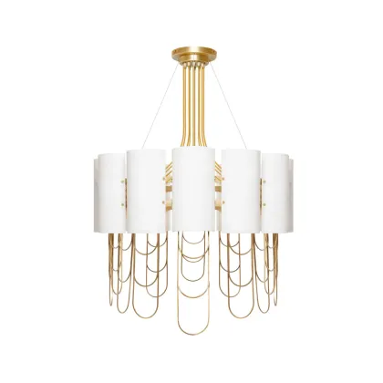 Picture Pendant lamp made of marble and brushed brass - Ginger & Jagger