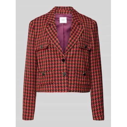 Zdjęcie Żakiet krótki o kroju regular fit z efektem bouclé i wzorem w pepitkę