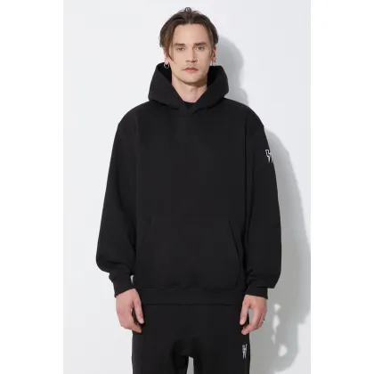 Zdjęcie Neil Barrett bluza Easy Drop Shoulder Double Bolts Hoodie męska kolor czarny z kapturem gładka MY72212R-Y514-001N