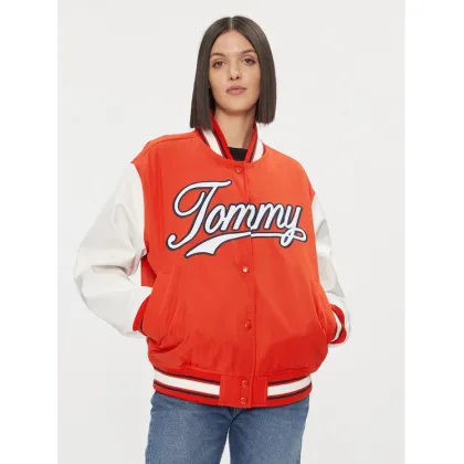 Zdjęcie Tommy Jeans Kurtka bomber Letterman DW0DW17233 Czerwony Relaxed Fit
