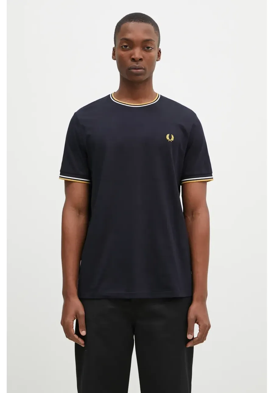 obrazek 1 Fred Perry t-shirt bawełniany Twin Tipped T-Shirt męski kolor granatowy gładki M1588.W53