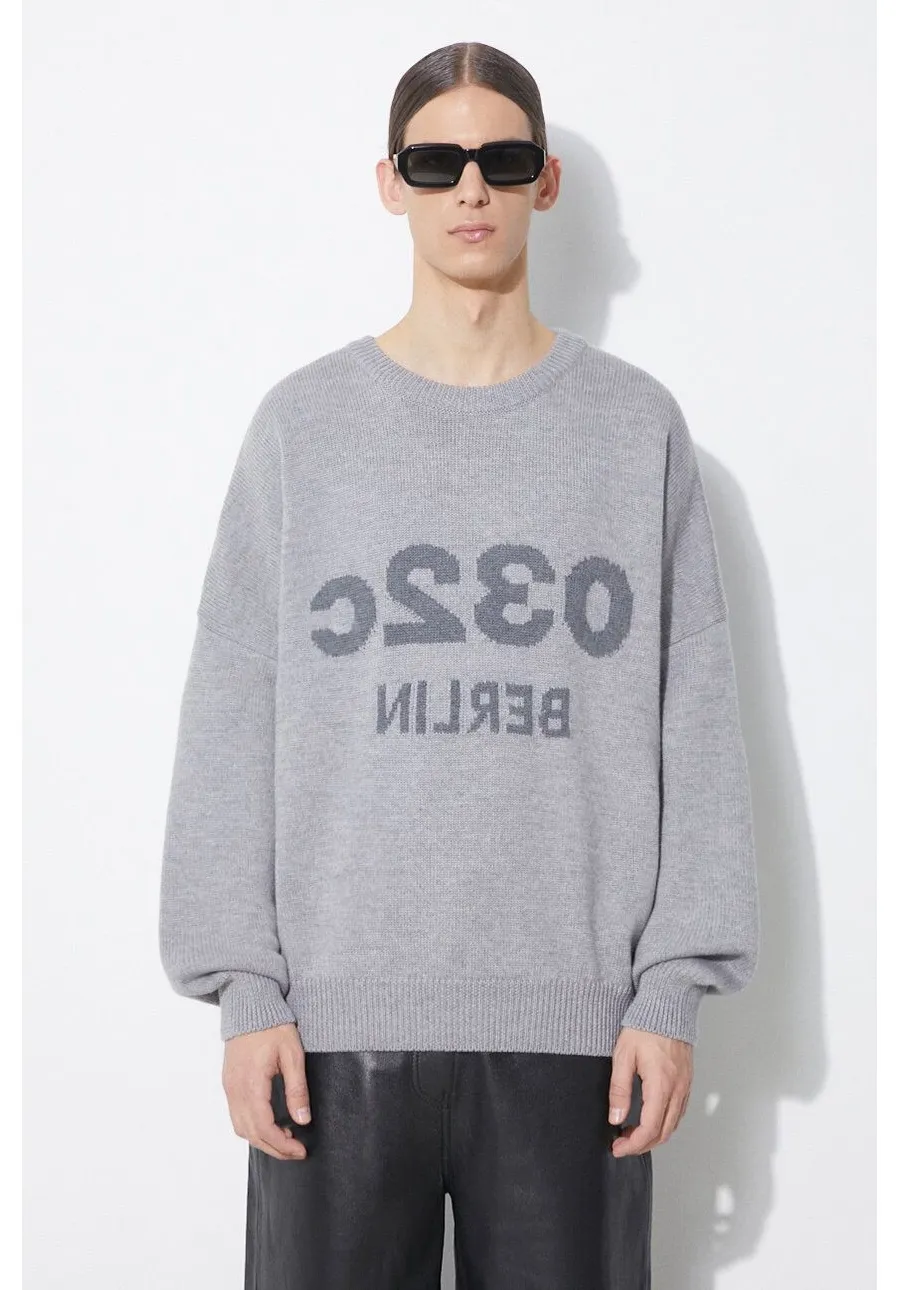 obrazek 1 032C sweter wełniany Selfie Sweater męski kolor szary  SS24-K-1010