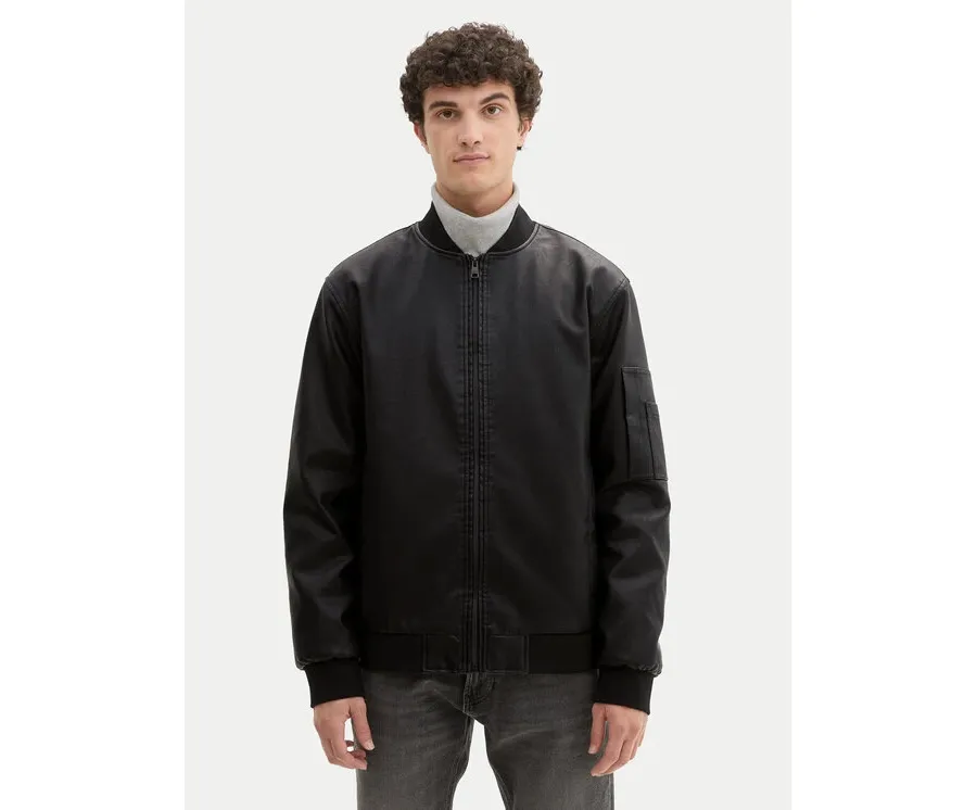 obrazek 1 Tom Tailor Denim Kurtka z imitacji skóry 1041780 Czarny Regular Fit