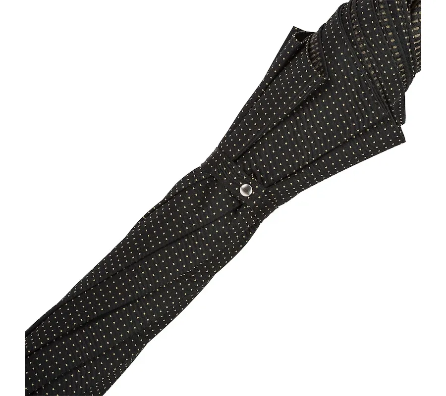 obrazek 7 Elegancki czarny parasol męski w geometryczny wzór z rączką z jesionu – Pasotti