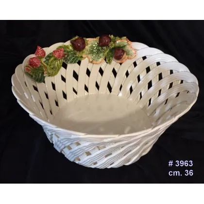 Picture Italian ceramic decorative basket