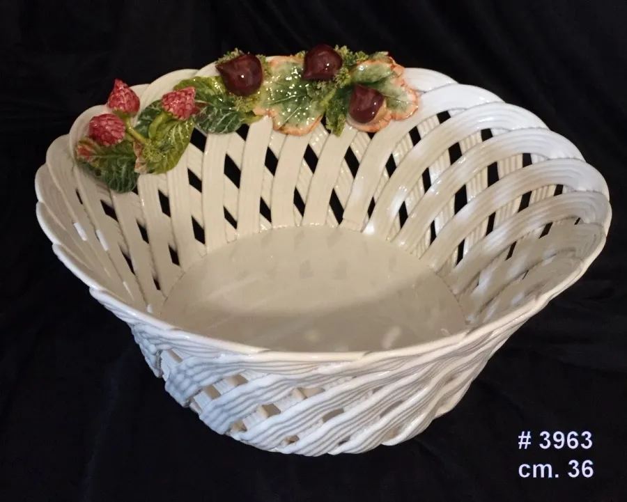 obrazek 1 Włoski ceramiczny kosz dekoracyjny