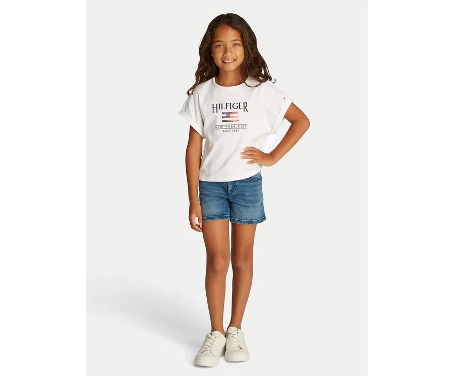 obrazek 1 Tommy Hilfiger T-Shirt KG0KG08525 S Biały Regular Fit