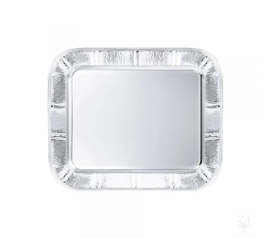 obrazek 1 Prostokątna srebrna taca Zurich w stylu nowoczesnym - Zaramella Argenti