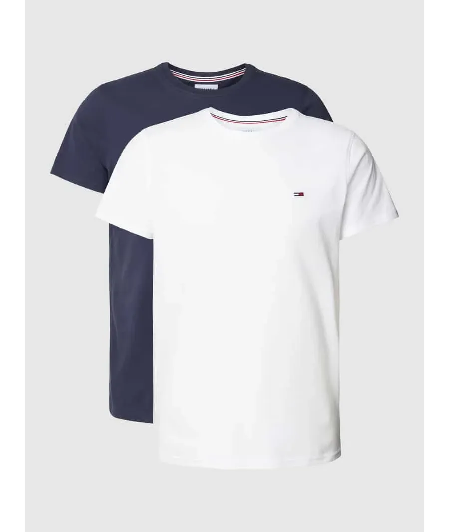 obrazek 1 T-shirt o kroju slim fit z wyhaftowanym logo w zestawie 2 szt.