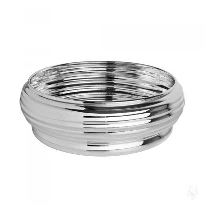 Zdjęcie Piękna stylowa platerowana srebrem miska zdobiona w paski - Zaramella Argenti