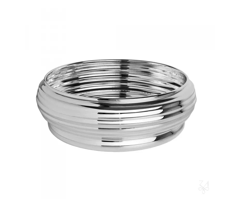 obrazek 1 Piękna stylowa platerowana srebrem miska zdobiona w paski - Zaramella Argenti