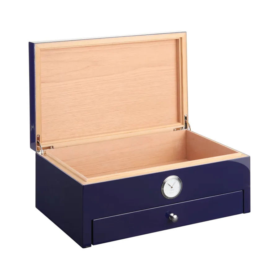 obrazek 2 Piękny granatowy humidor na cygara z cedru