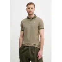 Zdjęcie Barbour polo bawełniane kolor zielony gładki