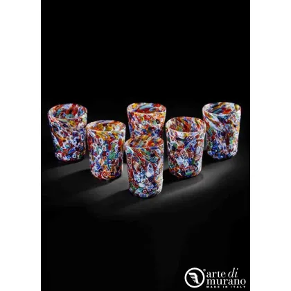 Zdjęcie Designerski ręcznie wykonany komplet 6 szklanek - szkło Murano