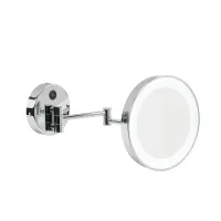 Picture Stylish wall-mounted 3× magnifying mirror with LED lighting - Stilhaus