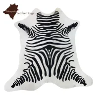 Picture Beautiful leather rug with a Zebra print