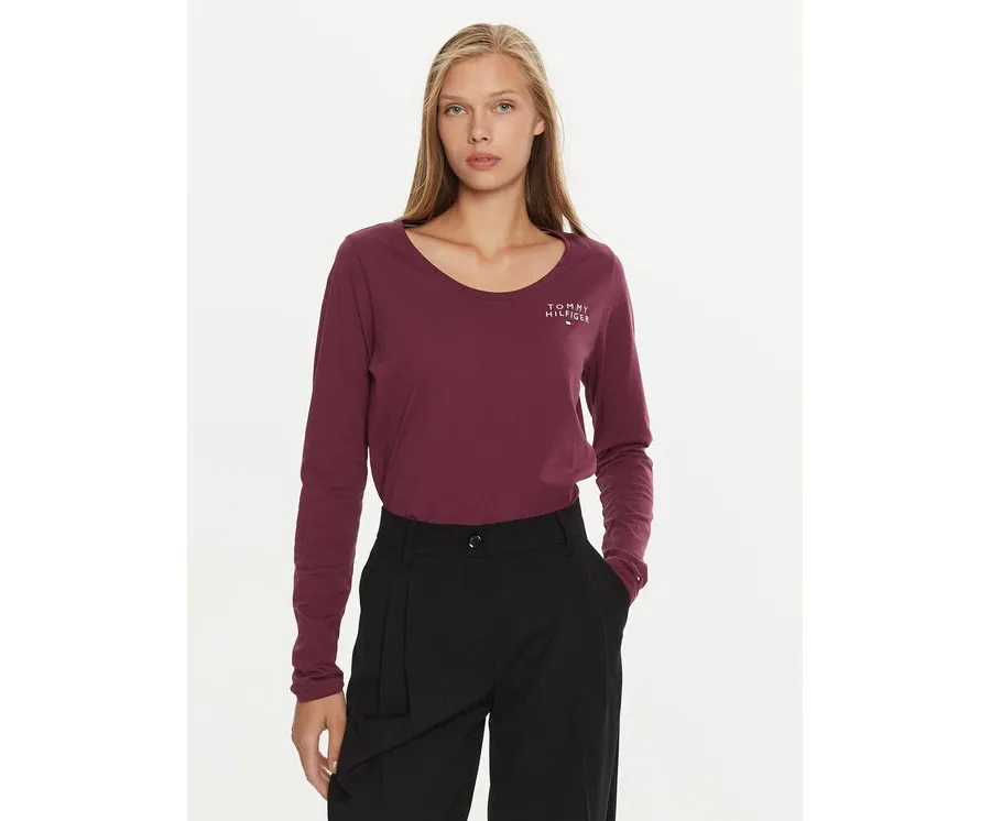 obrazek 1 Tommy Hilfiger Bluzka UW0UW05224 Fioletowy Regular Fit