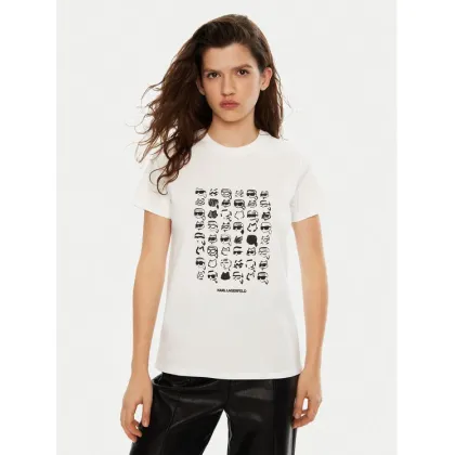 Zdjęcie KARL LAGERFELD T-Shirt A1W17124 Biały Regular Fit