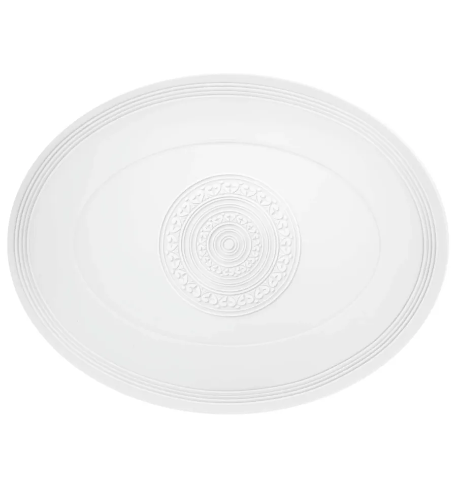 obrazek 1 Porcelanowy mały owalny talerz z kolekcji Ornament z reliefowym ornamentem - Vista Alegre