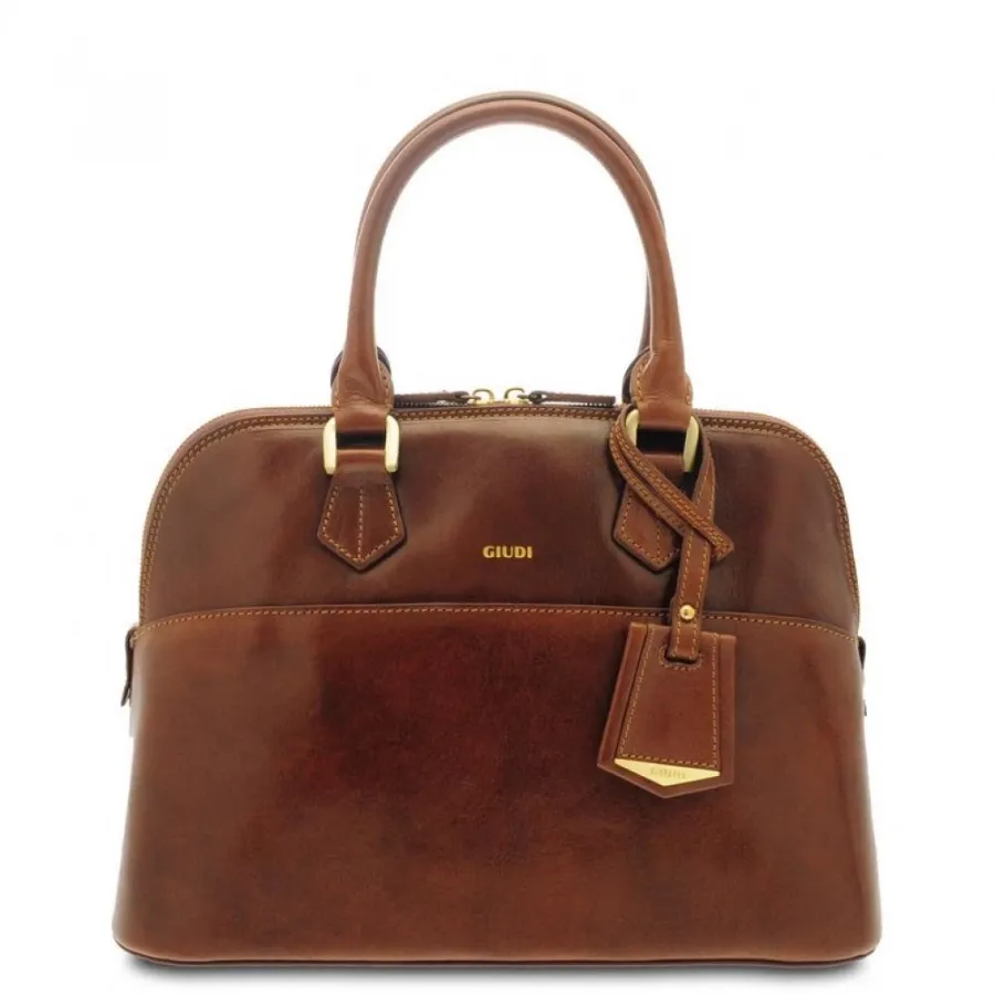 obrazek 4 Luksusowa torebka typu kuferek ze skóry - Giudi
