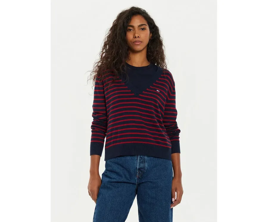 obrazek 1 Tommy Jeans Sweter Essential DW0DW18670 Kolorowy Regular Fit