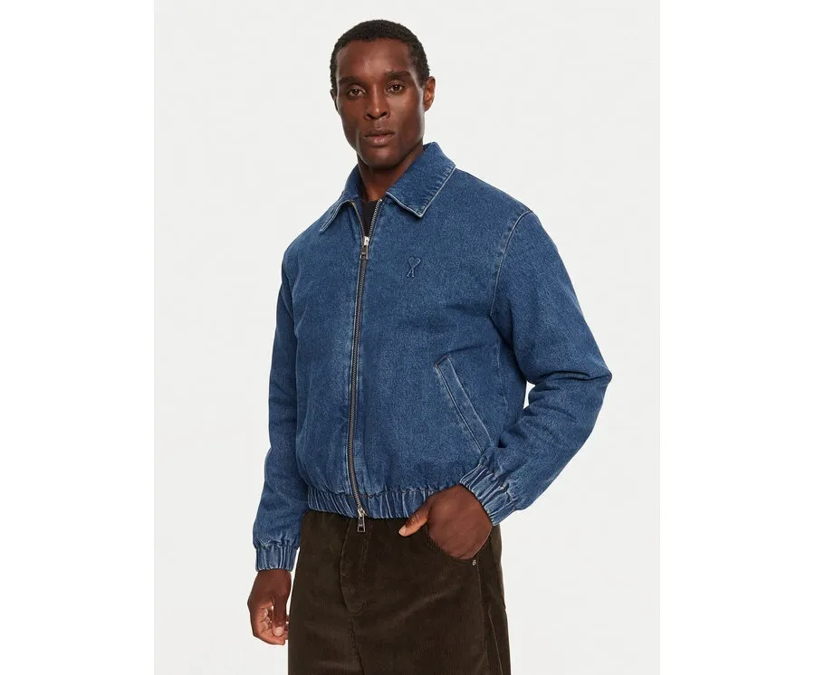 obrazek 1 AMI PARIS Kurtka jeansowa HJK020DE0031 Niebieski Regular Fit